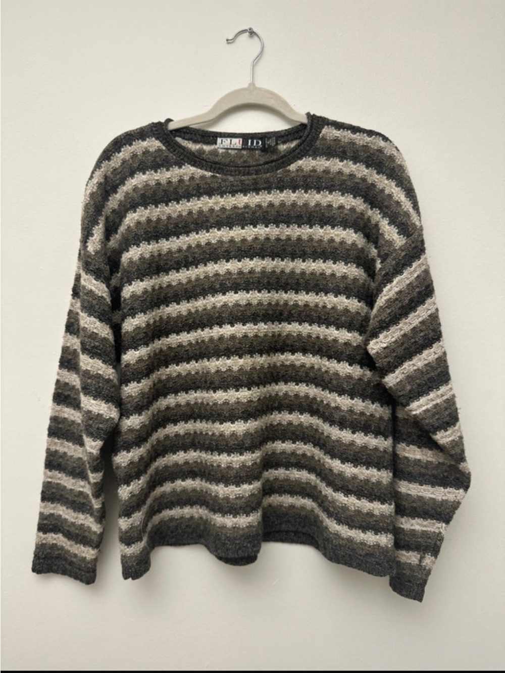 Vintage Fluid International Textured Knit Sweater